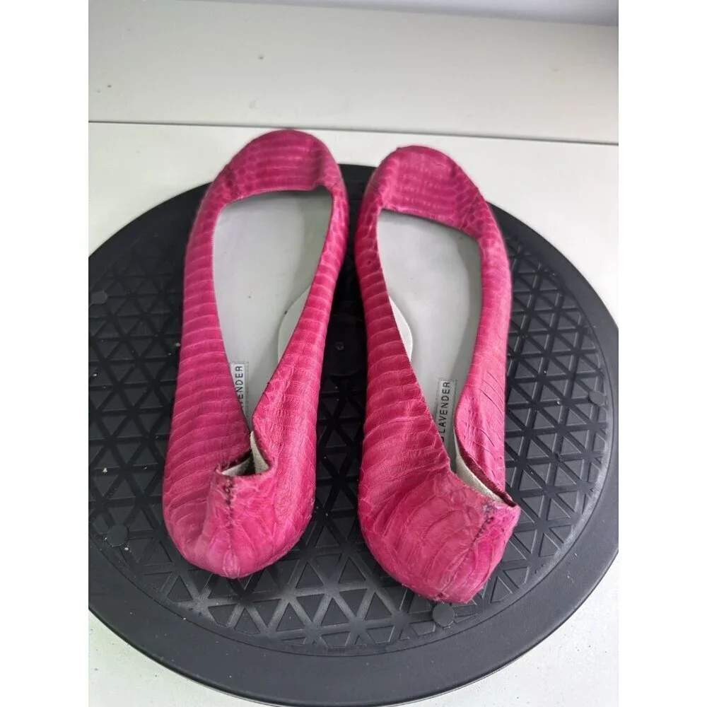 VERA WANG Lavender Label Shimmer Pink Genuine Leather Ballet Flats 6.5 Med
